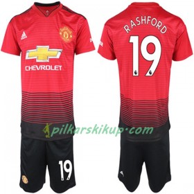 Koszulka Manchester United Marcus Rashford 19 Dziecięcy Domowe 2018-19 Koszulki Piłkarskie Krótki Rękaw